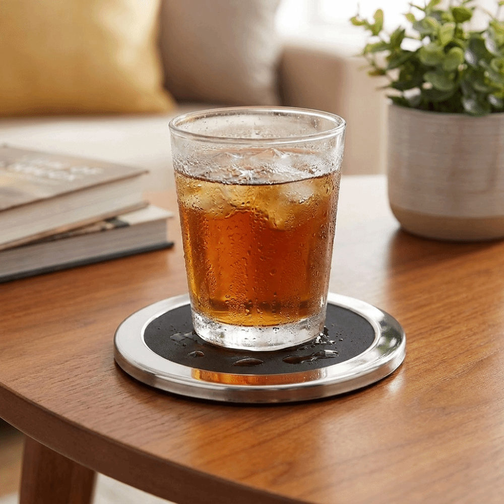 6PCS/SET Round Stainless Steel - Marble Coaster Set recension och pris