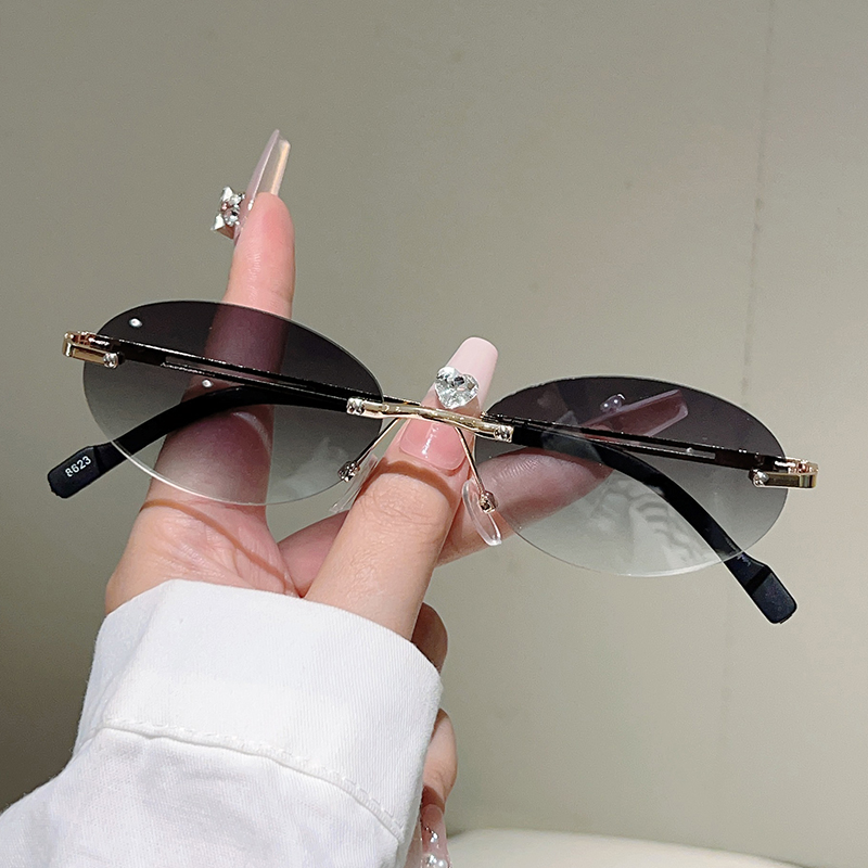 Rimless Oval Sunglasses Women  - Designer Sunglasses recension och pris