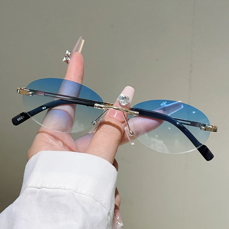Rimless Oval Sunglasses Women  - Designer Sunglasses recension och pris