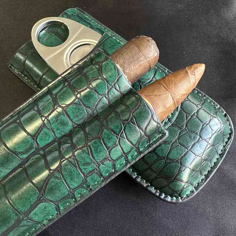 Cigar Tube 2 Slots Case with C - Premium Cigar Case recension och pris