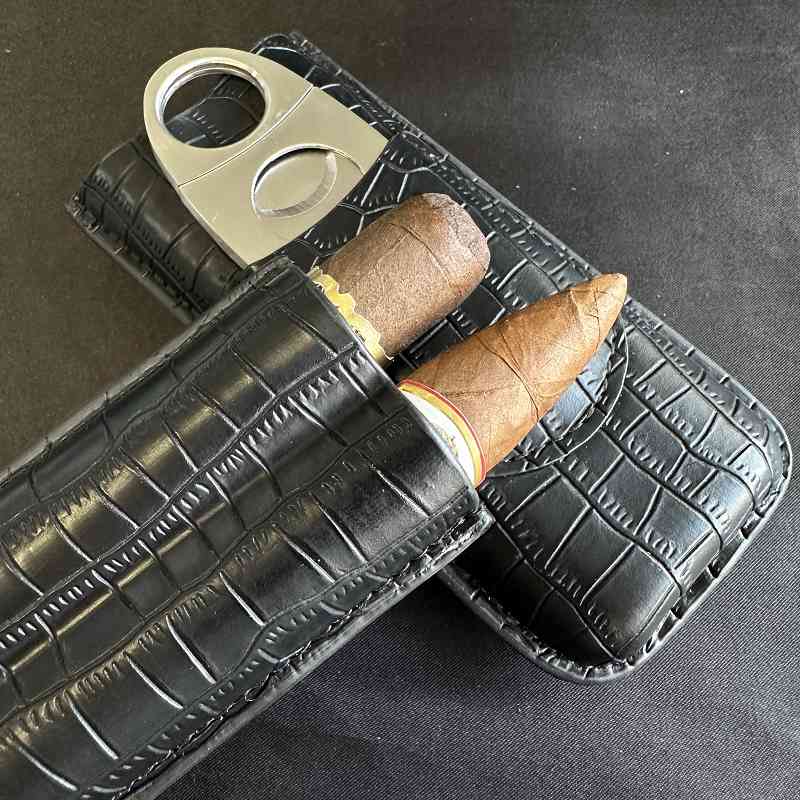 Cigar Tube 2 Slots Case with C - Premium Cigar Case recension och pris