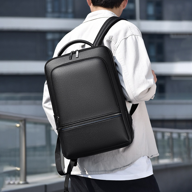 PU Leather Men's Backpack USB  - Leather Briefcase recension och pris