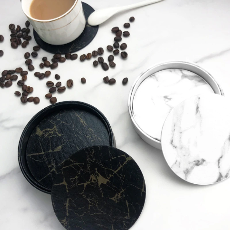 6pcsMarble Coaster Artificial  - Marble Coaster Set recension och pris