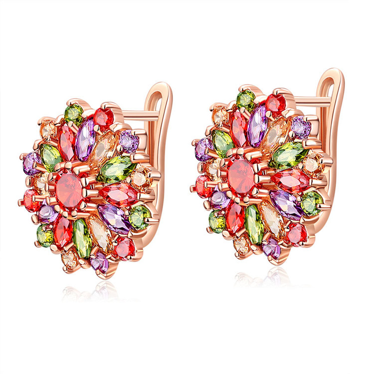Natural Crystal Flower Earring - Gold Plated Jewelry recension och pris
