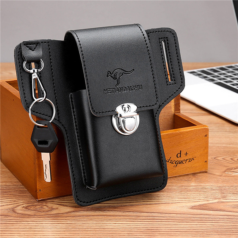 Men Belt Cellphone Loop Holste - Leather Wallet Men recension och pris