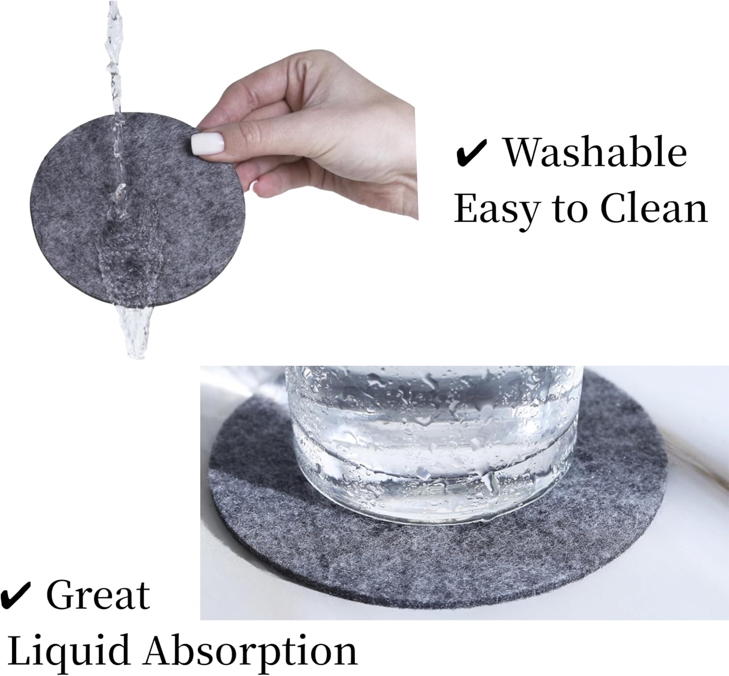 10pcs Round Felt Coaster Dinin - Marble Coaster Set recension och pris