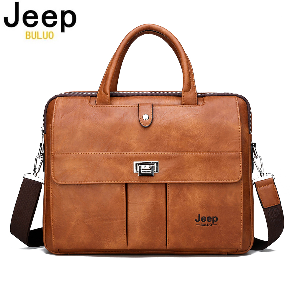 Jeep Buluo Men's Leather Brief - Leather Briefcase recension och pris